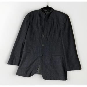 Giorgio Armani Men’s Cashmere Blazer – Mandarin Collar – Dark Gray